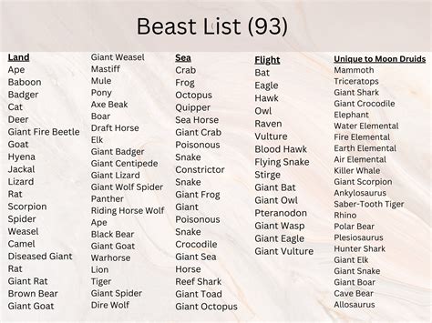 5e druid wild shape sheet